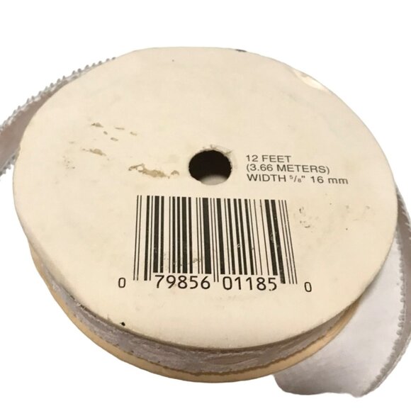 Ofray Ribbon Treasures White & Pink Lace Ribbon 12 Feet 5/8" Width Trim - Picture 2 of 4